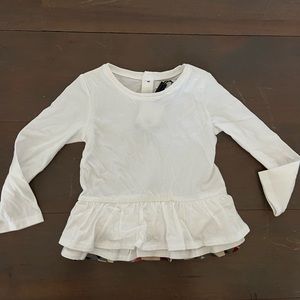 Burberry Peplum Top with Plaid ruffle 18m NWT